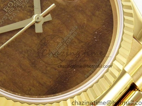 MiroTime 0324 Day Date 36 YG RAF Best Edition Brown Wave Dial on YG Bracelet A Effortless 1383